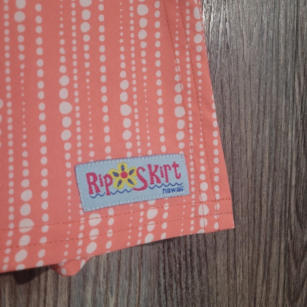 Rip Skirt Hawaii Size S Skirt Length #1 Peach Pink w/White Dots Beach Surf - Picture 2 of 7
